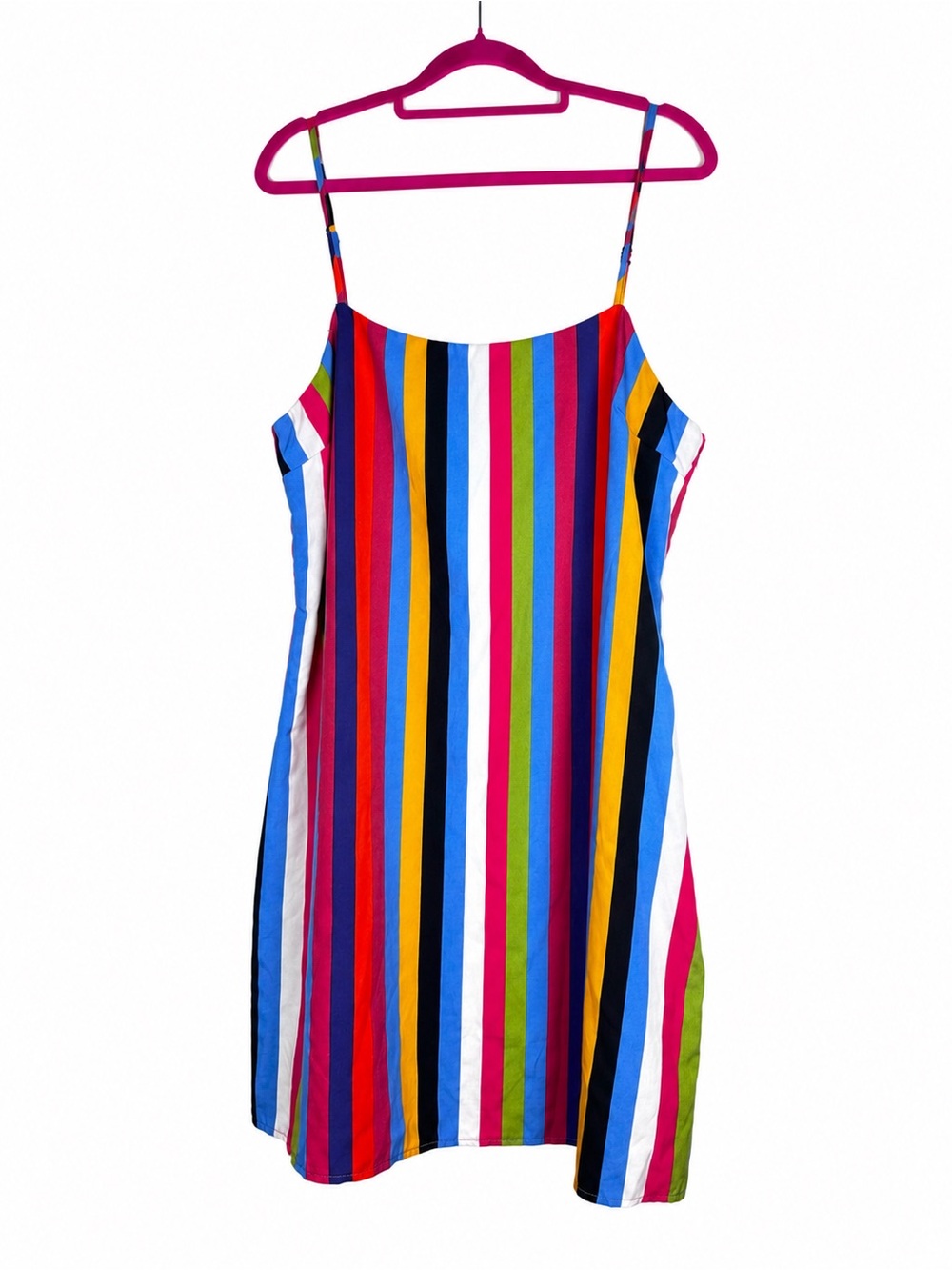 After Market Women’s L Multicolor Striped Slip Dress Side Zip Lined